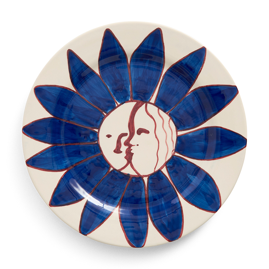 Deep Blue Flower Plate