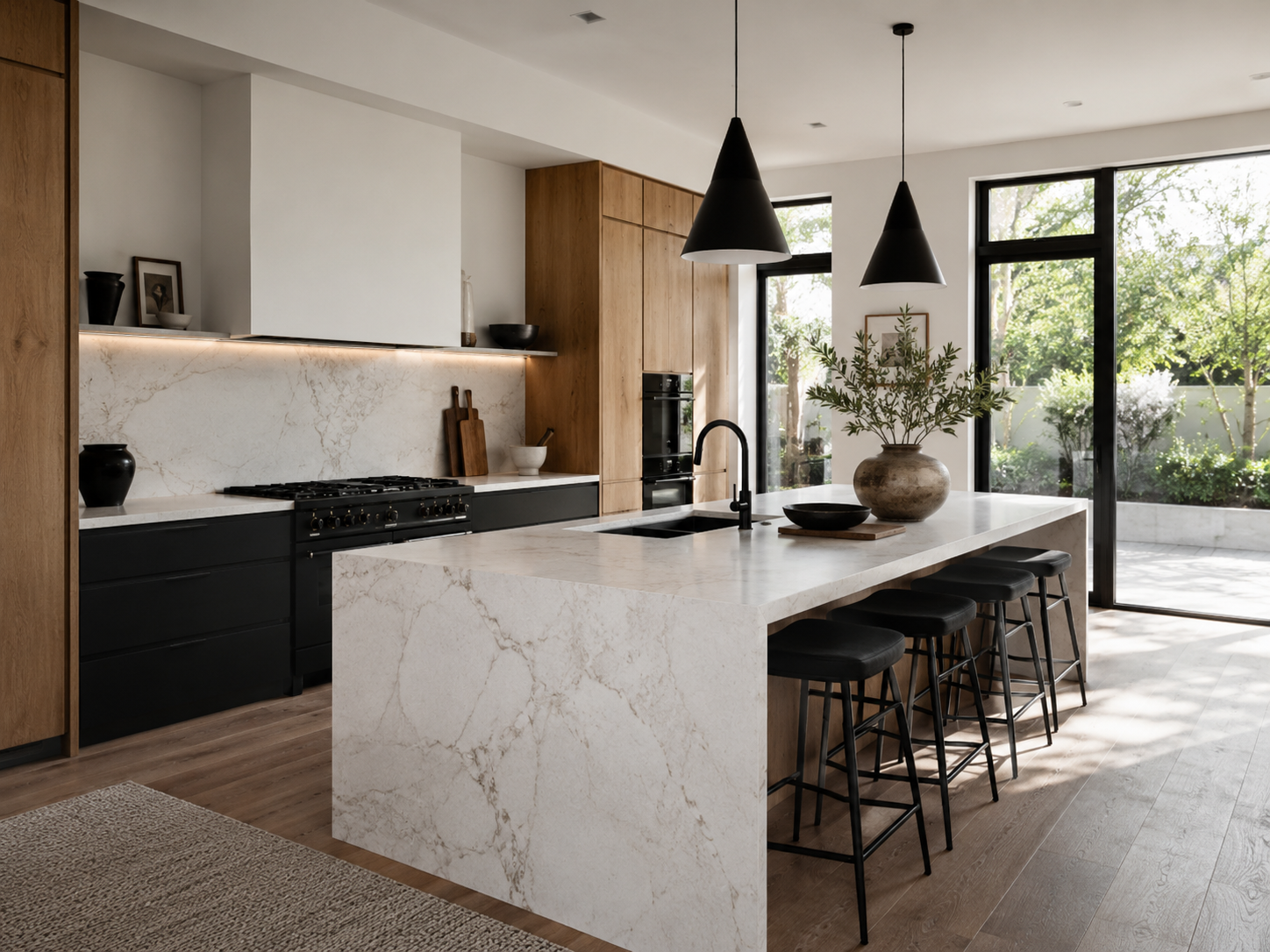 Marble & Oak Kitchen
