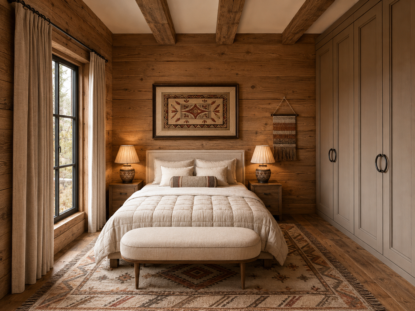 Pine & Oak Lodge Bedroom
