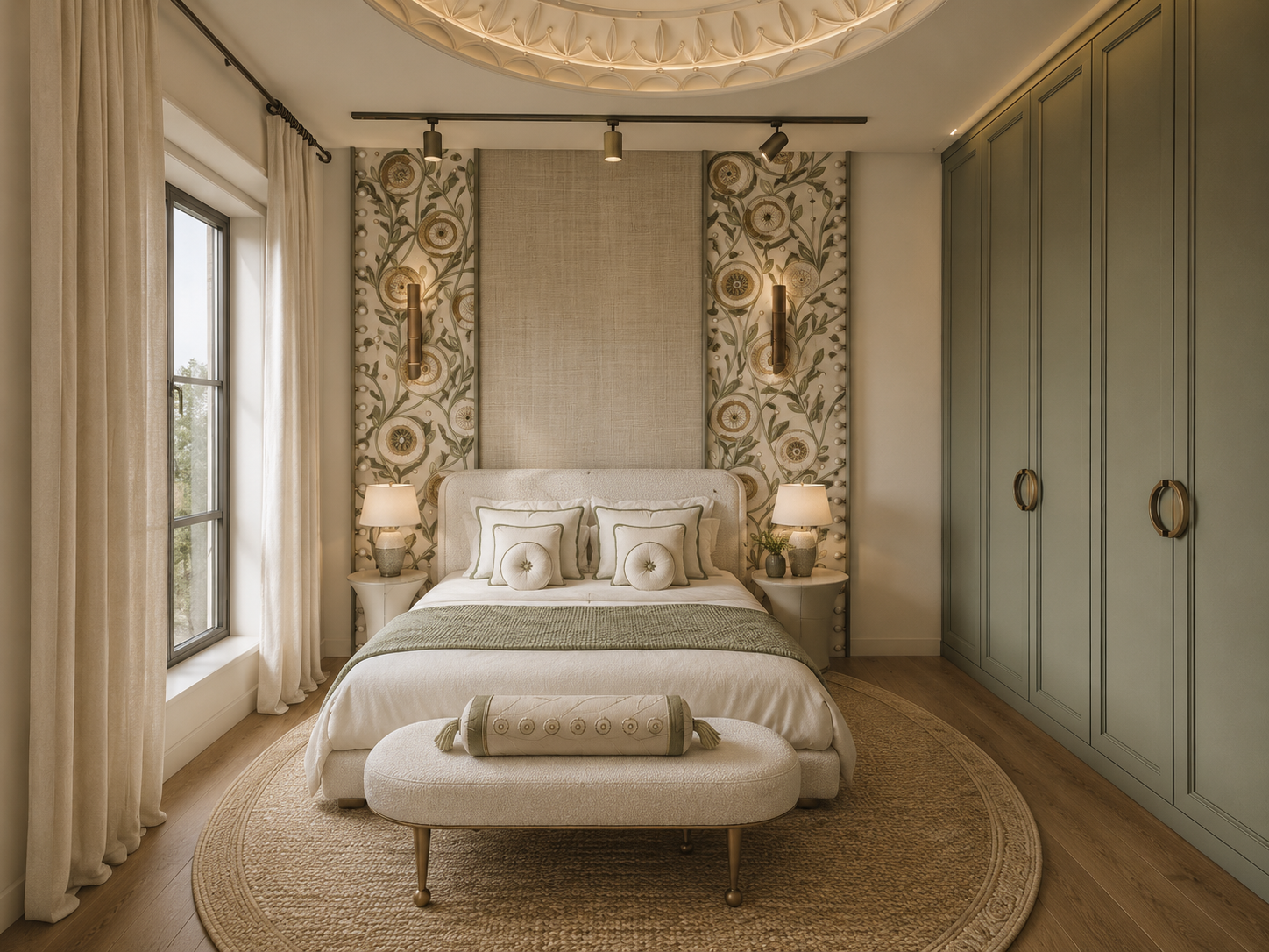 Pomegranate & Sage Master Bedroom
